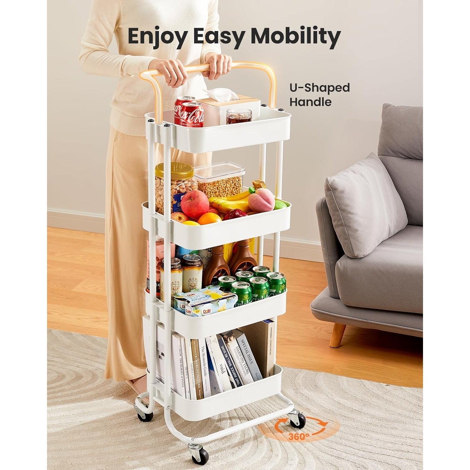 Drofex - 4 Tier Mesh Utility Cart - Drofex