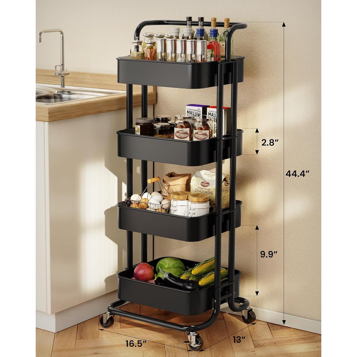 Drofex - 4 Tier Mesh Utility Cart - Drofex