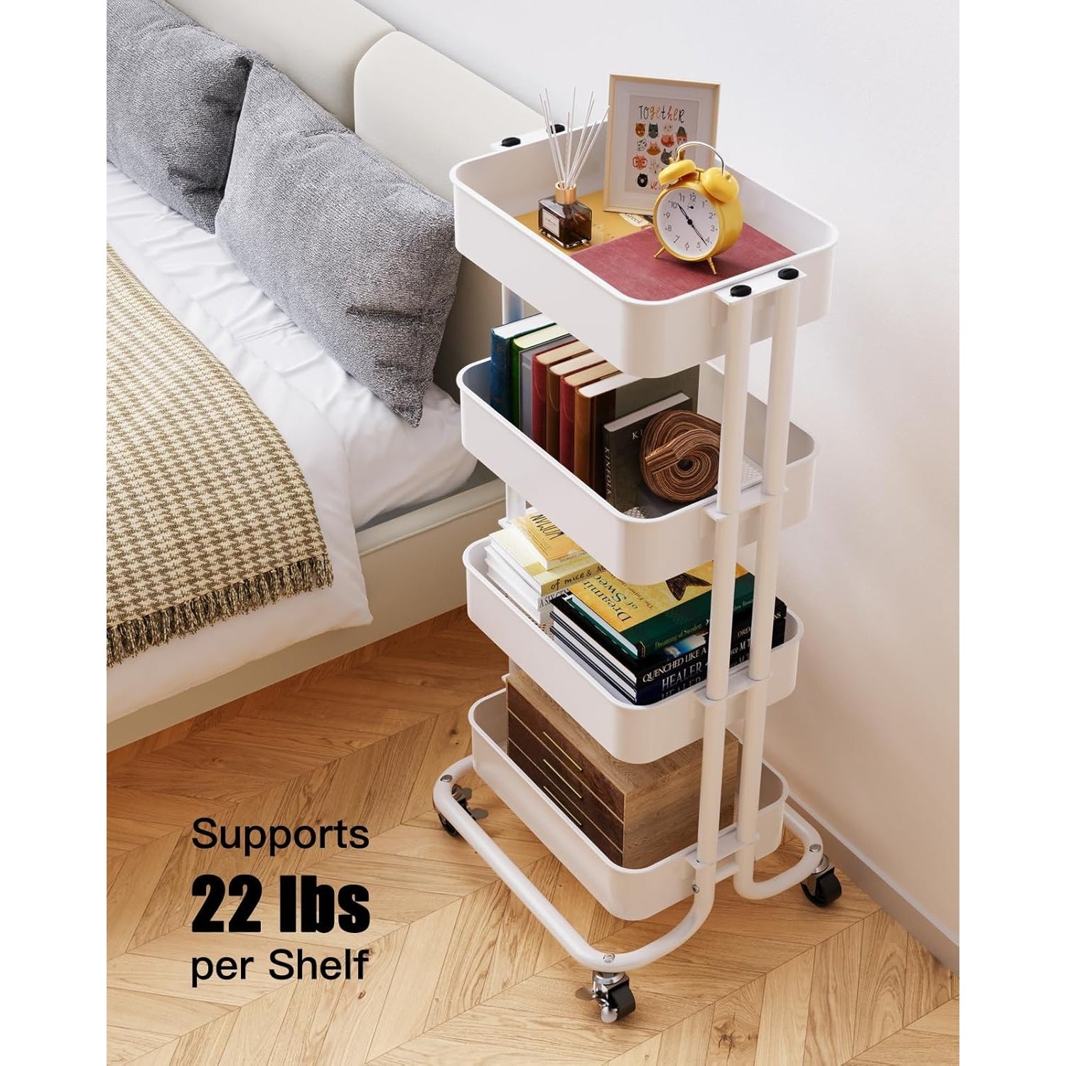 Drofex - 4 - Tier Metal Utility Cart with Handrails - Drofex