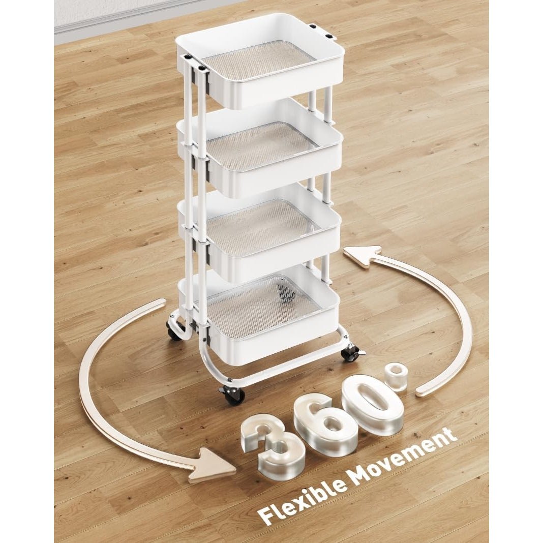 Drofex - 4 - Tier Metal Utility Cart with Handrails - Drofex