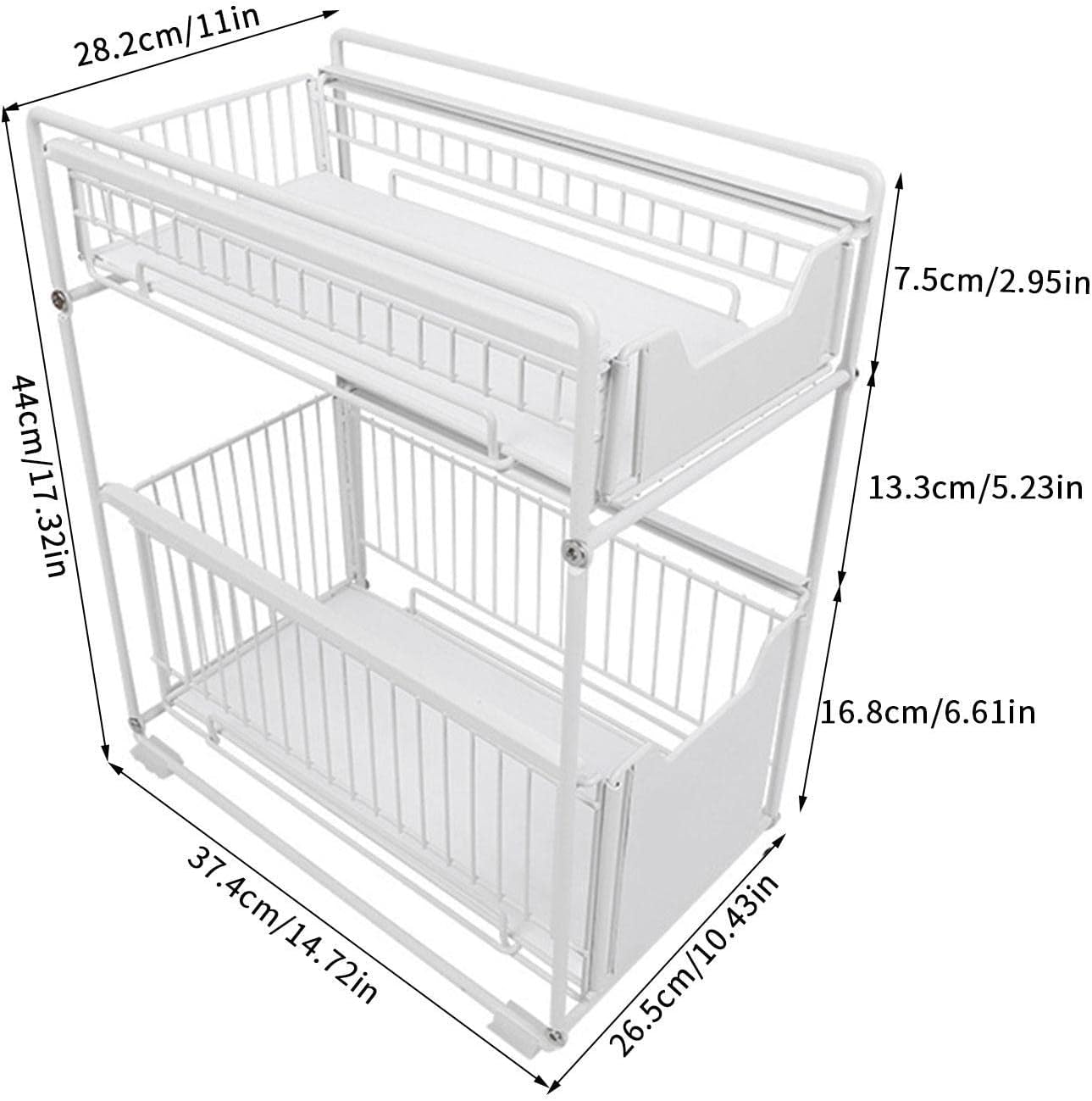 Drofex - Stackable 2 - Tie Under Sink Cabinets Organizer - Drofex
