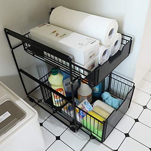 Drofex - Stackable 2 - Tie Under Sink Cabinets Organizer - Drofex