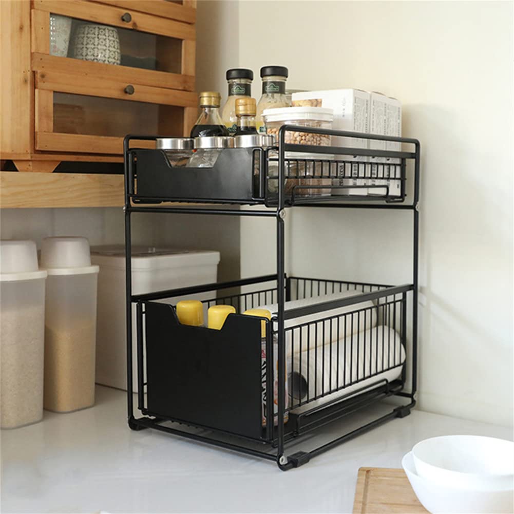 Drofex - Stackable 2 - Tie Under Sink Cabinets Organizer - Drofex