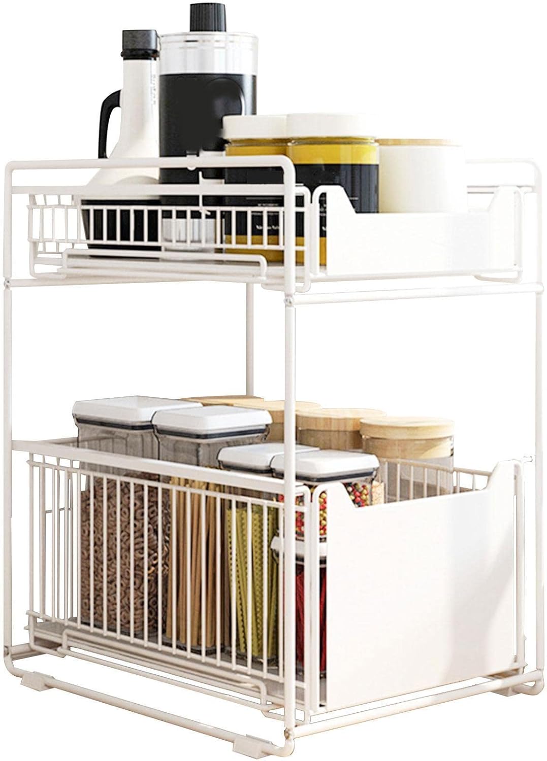 Drofex - Stackable 2 - Tie Under Sink Cabinets Organizer - Drofex
