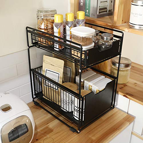 Drofex - Stackable 2 - Tie Under Sink Cabinets Organizer - Drofex