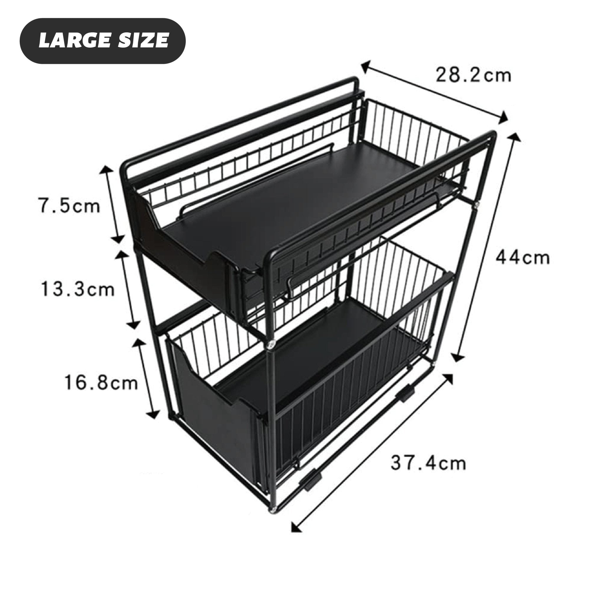 Drofex - Stackable 2 - Tie Under Sink Cabinets Organizer - Drofex