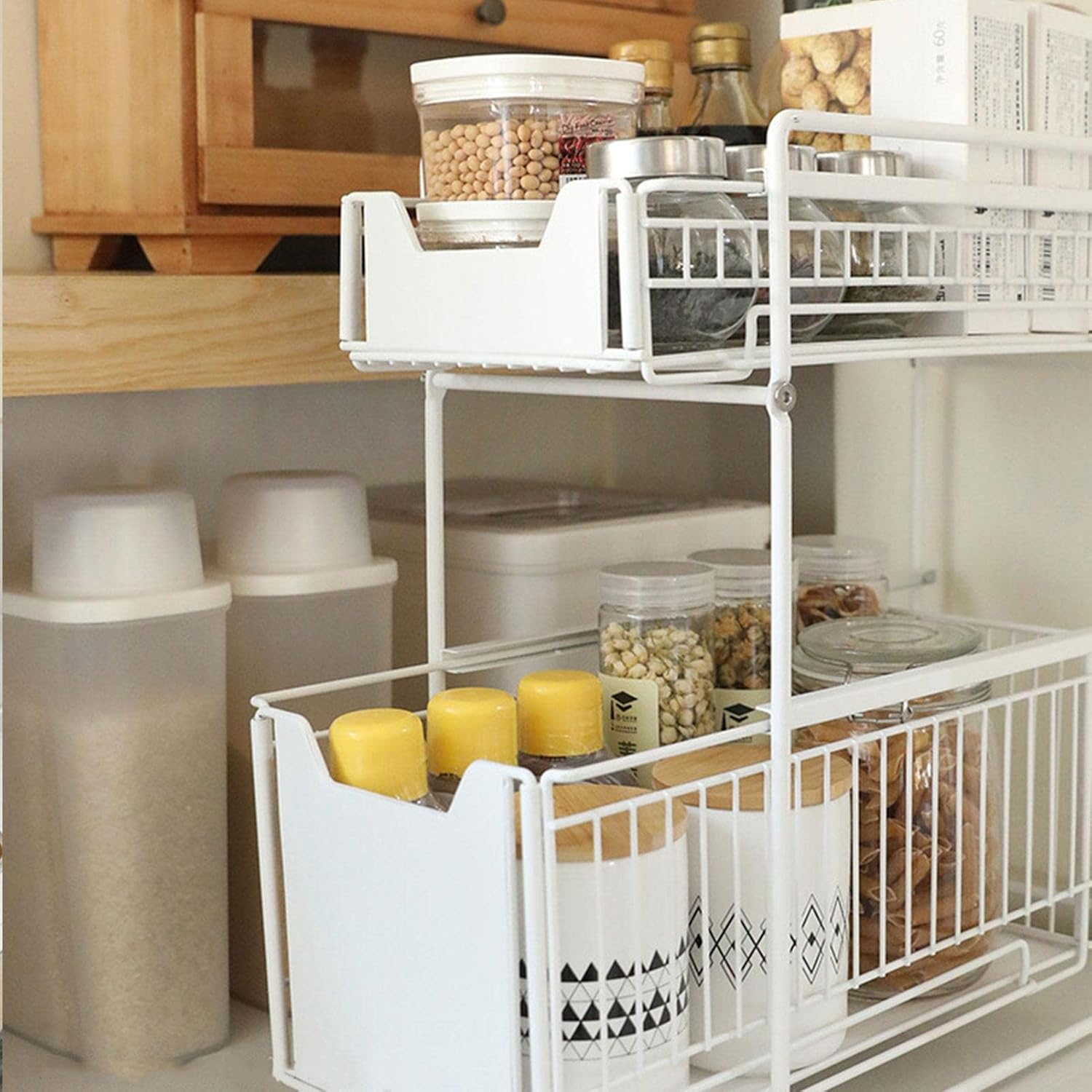 Drofex - Stackable 2 - Tie Under Sink Cabinets Organizer - Drofex