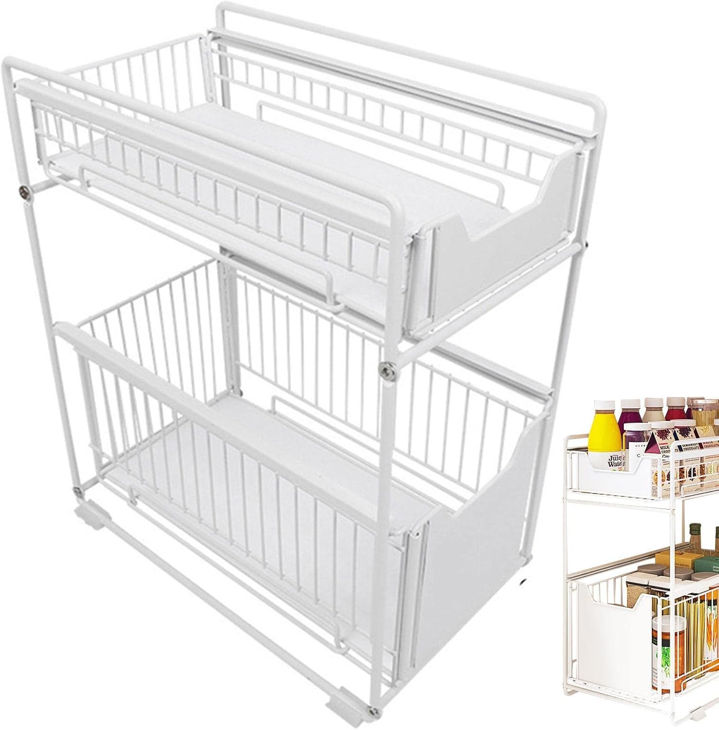 Drofex - Stackable 2 - Tie Under Sink Cabinets Organizer - Drofex