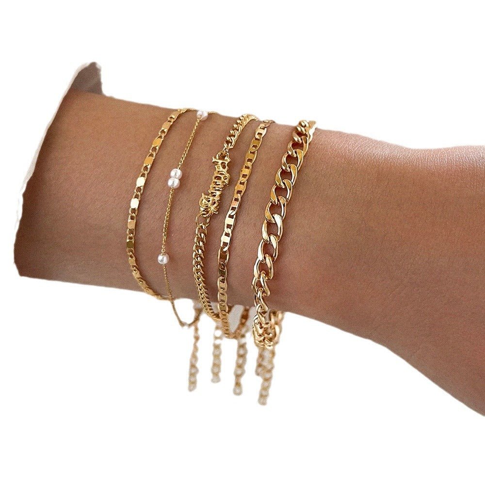 Gold Color Bracelet Stacking Delicate Gold Chain Bracelet Paperclip Chain Bracelet Women Fashion Jewelry Gift - Drofex