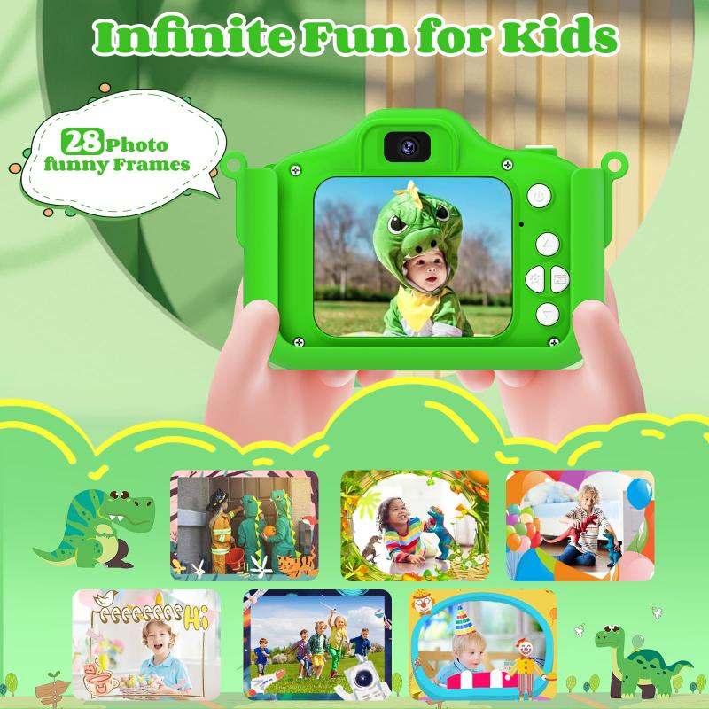 Kids Camera for Toddler Girls Boys Aged 3 - 9, Drofex 40MP Kids Toys Digital Camera 3 4 5 6 7 8 9 Year Old Girls Boys, Children Christmas Birthday Gift for Kids, Green,BLue,Pink - Drofex
