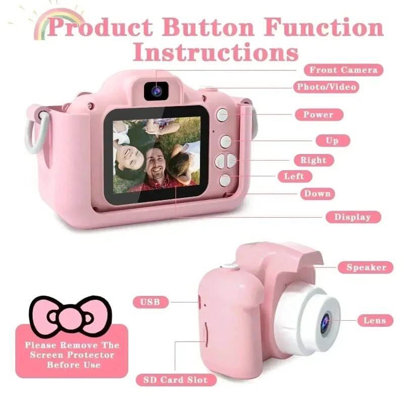 Kids Camera for Toddler Girls Boys Aged 3 - 9, Drofex 40MP Kids Toys Digital Camera 3 4 5 6 7 8 9 Year Old Girls Boys, Children Christmas Birthday Gift for Kids, Green,BLue,Pink - Drofex
